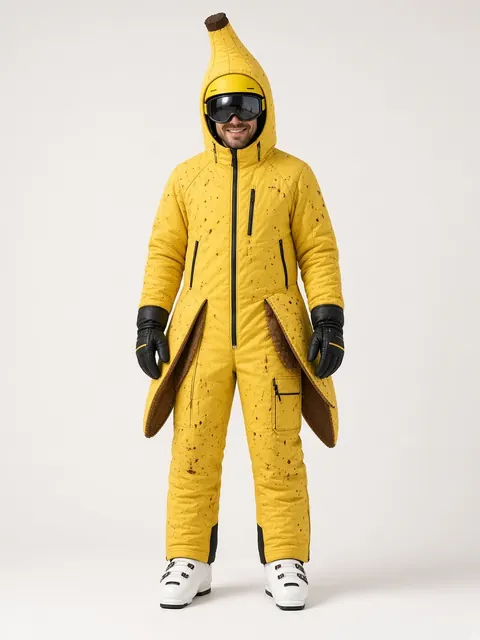 Banana Ski Onesie, studio concept render