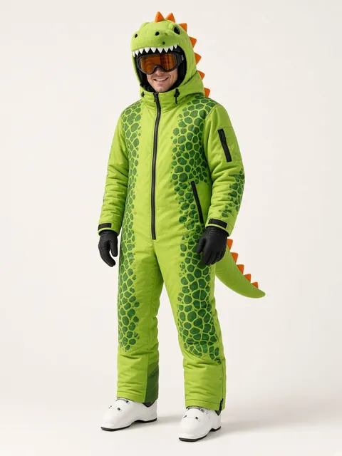Dino Ski Onesie, studio concept render
