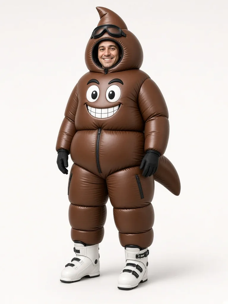 Poop Ski Onesie, front view